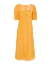 Erika Cavallini Woman Midi Dress Mandarin Size 10 Cotton In Mandarin
