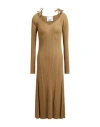 Erika Cavallini Woman Midi Dress Military Green Size M Vinylal, Polyamide In Green