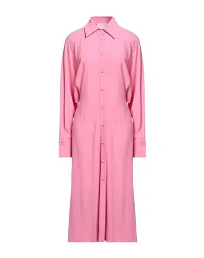 Erika Cavallini Woman Midi Dress Pink Size 4 Viscose, Acetate