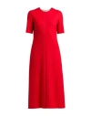 Erika Cavallini Woman Midi Dress Red Size 6 Wool