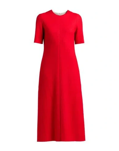 Erika Cavallini Woman Midi Dress Red Size 6 Wool