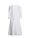Erika Cavallini Woman Midi Dress White Size 6 Cotton, Elastane