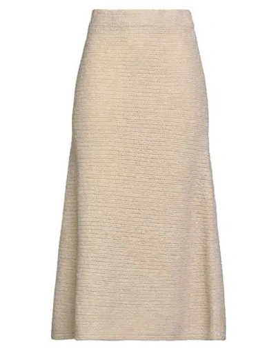 Erika Cavallini Woman Midi Skirt Beige Size M Wool In Neutral