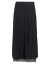 Erika Cavallini Woman Midi Skirt Black Size 6 Virgin Wool