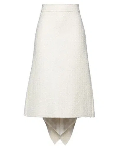Erika Cavallini Woman Midi Skirt Ivory Size 6 Acrylic, Wool, Polyester, Polyamide In White