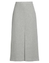Erika Cavallini Woman Midi Skirt Light Grey Size 8 Virgin Wool, Polyamide, Silk