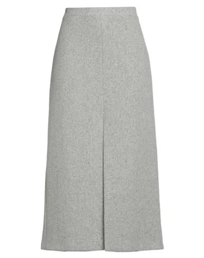 Erika Cavallini Woman Midi Skirt Light Grey Size 8 Virgin Wool, Polyamide, Silk