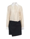 Erika Cavallini Woman Mini Dress Cream Size 6 Acetate, Viscose, Virgin Wool