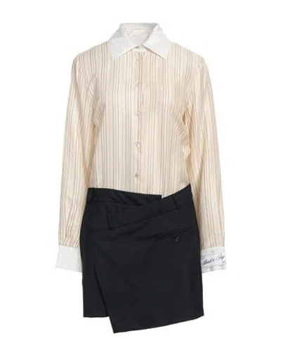 Erika Cavallini Woman Mini Dress Cream Size 6 Acetate, Viscose, Virgin Wool