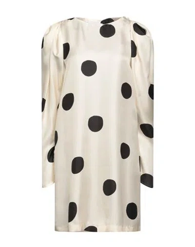 Erika Cavallini Woman Short Dress Ivory Size 12 Silk In White