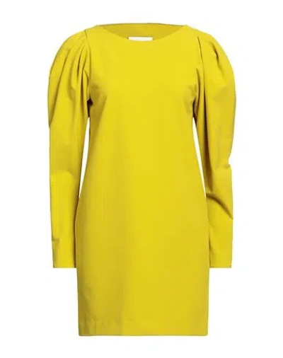 Erika Cavallini Woman Mini Dress Mustard Size 4 Polyester, Viscose, Elastane In Yellow