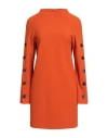 Erika Cavallini Woman Mini Dress Orange Size 8 Polyester, Viscose, Elastane
