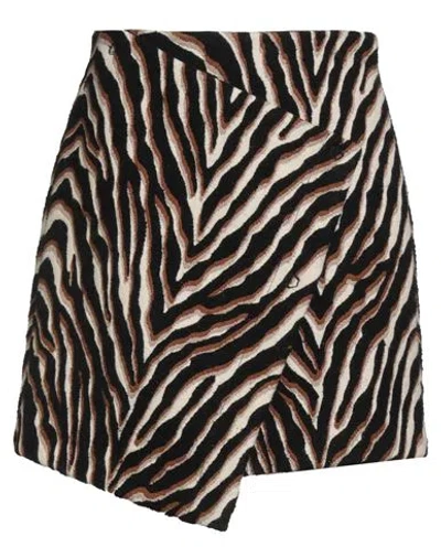 Erika Cavallini Woman Mini Skirt Black Size 2 Virgin Wool, Cotton, Polyamide, Silk