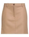Erika Cavallini Woman Mini Skirt Camel Size 8 Virgin Wool, Polyamide In Brown