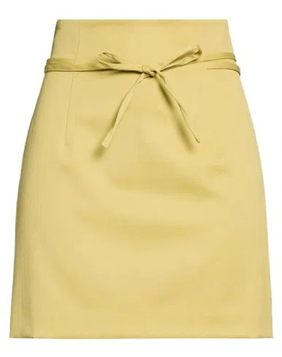 Erika Cavallini Woman Mini Skirt Light Green Size 8 Polyester, Virgin Wool, Elastane In White