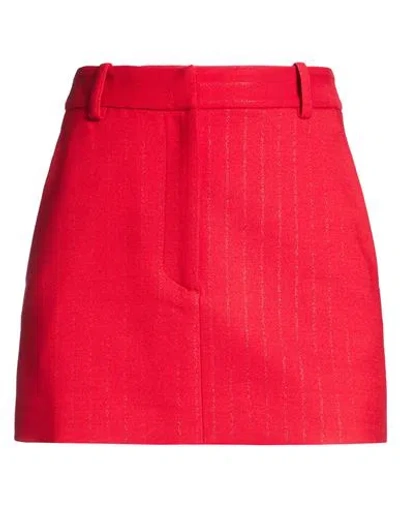 Erika Cavallini Woman Mini Skirt Red Size 38 Polyester, Wool, Elastane
