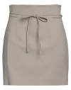 Erika Cavallini Woman Mini Skirt Sage Green Size 6 Polyester, Virgin Wool, Elastane