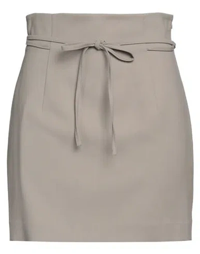 Erika Cavallini Woman Mini Skirt Sage Green Size 6 Polyester, Virgin Wool, Elastane In Neutral