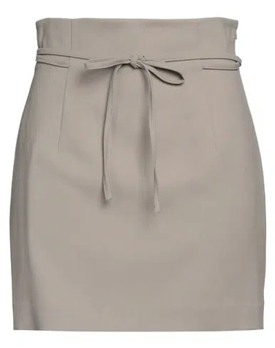 Erika Cavallini Woman Mini Skirt Sage Green Size 8 Polyester, Virgin Wool, Elastane