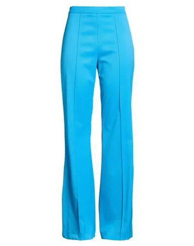 Erika Cavallini Woman Pants Azure Size 10 Polyester, Virgin Wool, Elastane In Blue