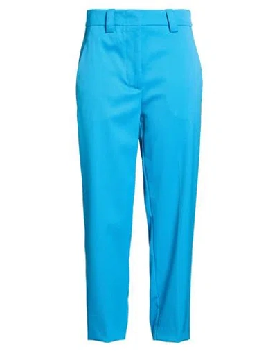 Erika Cavallini Woman Pants Azure Size 4 Polyester, Virgin Wool, Elastane In Blue