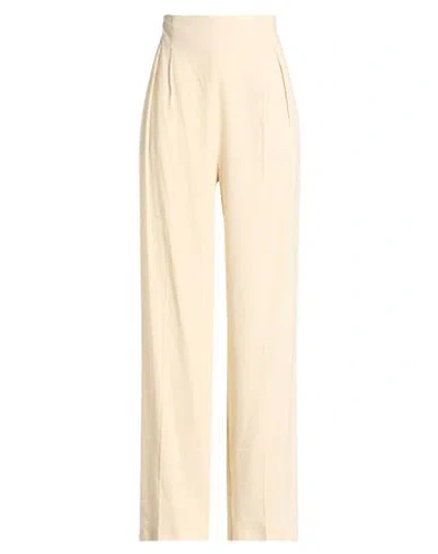 Erika Cavallini Woman Pants Beige Size 8 Linen, Viscose, Elastane In Neutral
