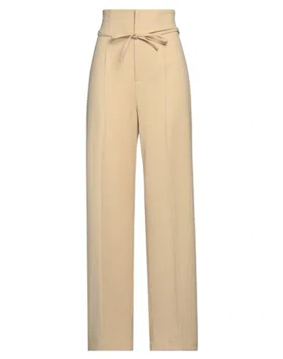 Erika Cavallini Woman Pants Beige Size 8 Polyester, Virgin Wool, Elastane