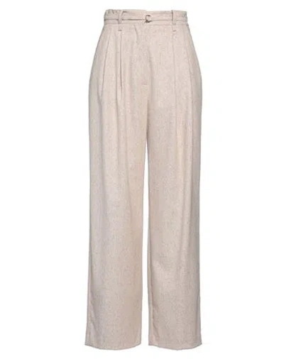 Erika Cavallini Woman Pants Beige Size 8 Wool, Polyester, Acrylic, Silk, Elastane