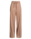 Erika Cavallini Woman Pants Camel Size 8 Polyester, Virgin Wool, Elastane In Neutral