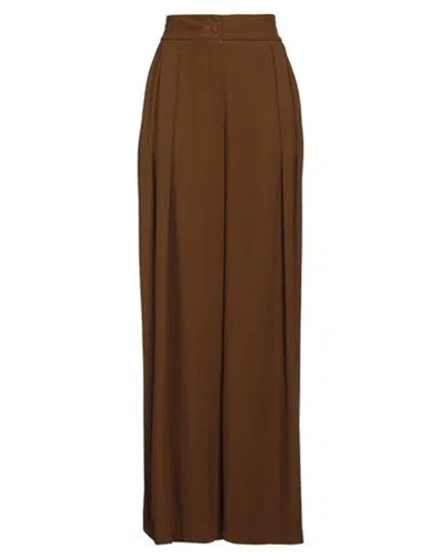 Erika Cavallini Woman Pants Camel Size 8 Viscose, Acetate In Beige