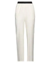Erika Cavallini Woman Pants Cream Size 6 Viscose, Virgin Wool, Elastane In White