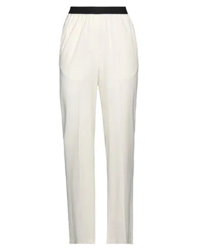Erika Cavallini Woman Pants Cream Size 6 Viscose, Virgin Wool, Elastane In White