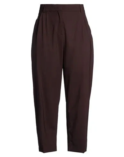 Erika Cavallini Woman Pants Dark Purple Size 12 Virgin Wool, Elastane