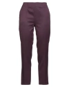 Erika Cavallini Woman Pants Dark Purple Size 4 Polyester, Virgin Wool, Elastane In Purple