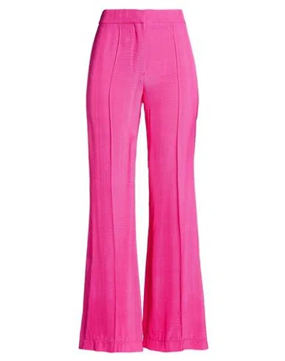 Erika Cavallini Woman Pants Fuchsia Size 4 Viscose In Animal Print