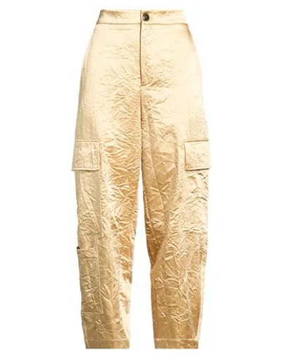 Erika Cavallini Woman Pants Gold Size 8 Cotton, Acetate