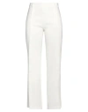 Erika Cavallini Woman Pants Ivory Size 12 Linen, Polyester, Viscose, Elastane In White