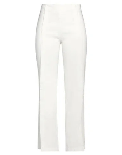 Erika Cavallini Woman Pants Ivory Size 12 Linen, Polyester, Viscose, Elastane In White