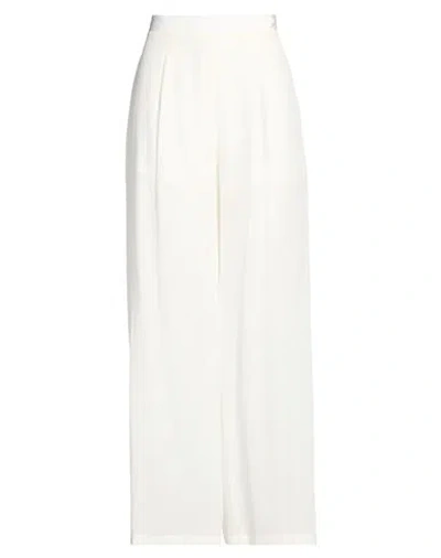 Erika Cavallini Woman Pants Ivory Size 6 Silk In White