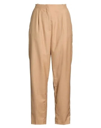 Erika Cavallini Woman Pants Light Brown Size 8 Virgin Wool In Beige