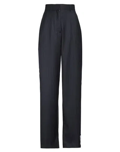 Erika Cavallini Woman Pants Navy Size 8 Silk, Virgin Wool In Navy Blue