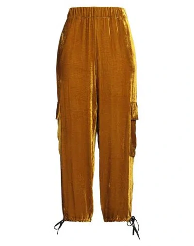 Erika Cavallini Woman Pants Ocher Size 4 Viscose, Silk In Yellow