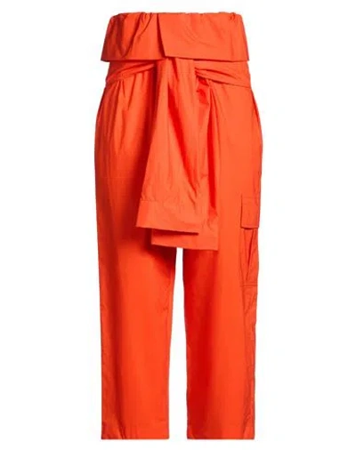 Erika Cavallini Woman Pants Orange Size 6 Cotton, Elastane