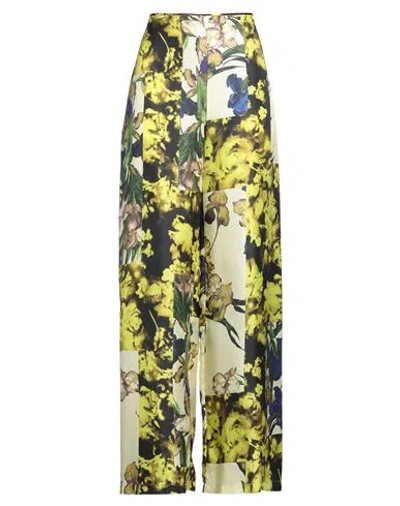 Erika Cavallini Woman Pants Pastel Yellow Size 10 Silk