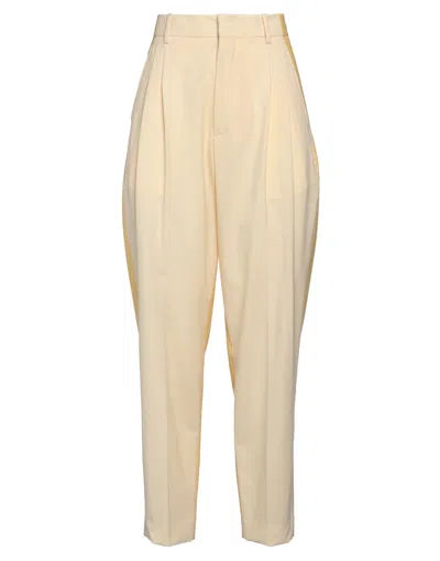 Erika Cavallini Woman Pants Pastel Yellow Size 6 Polyester, Wool, Elastane