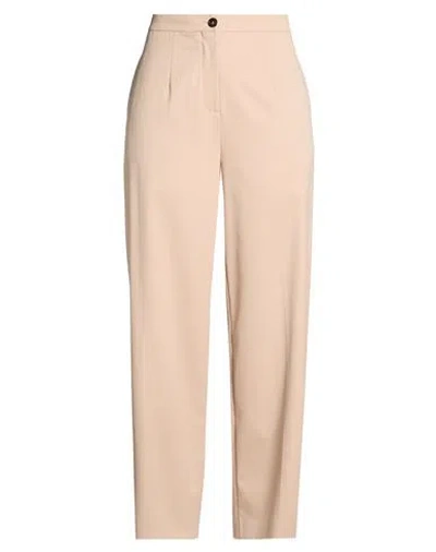 Erika Cavallini Woman Pants Sand Size 10 Polyester, Wool, Elastane