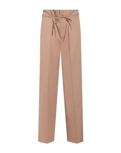 Erika Cavallini Woman Pants Sand Size 12 Polyester, Virgin Wool, Elastane In Brown