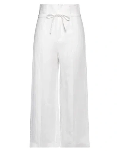 Erika Cavallini Woman Pants White Size 4 Viscose, Linen