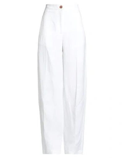 Erika Cavallini Woman Pants White Size 6 Viscose, Linen