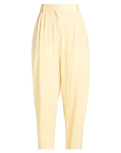 Erika Cavallini Woman Pants Yellow Size 8 Virgin Wool, Elastane